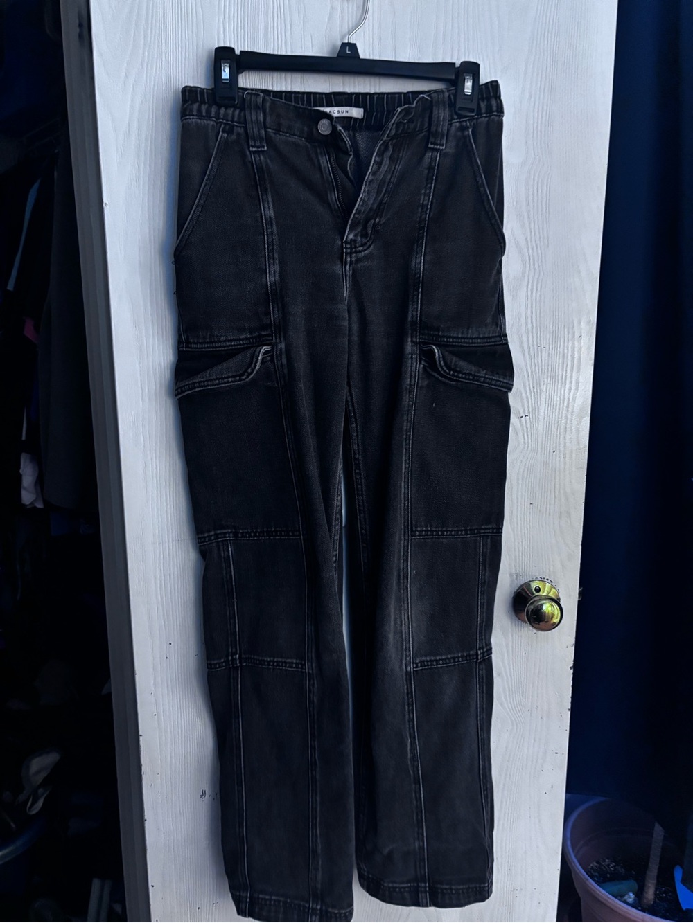 PacSun Washed Black High-Rise Cargo Jeans